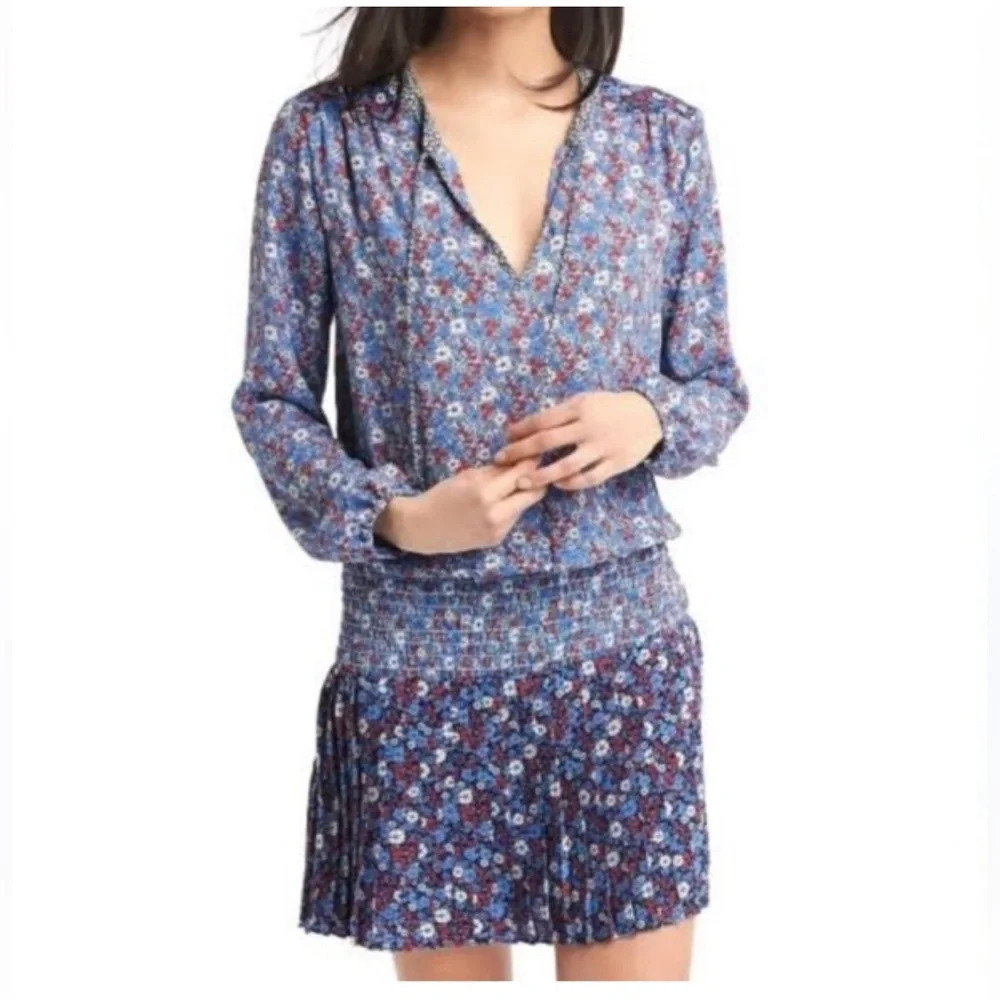 Gap Long Sleeve Drop Waist Dress with Pleated Skirt Size XL